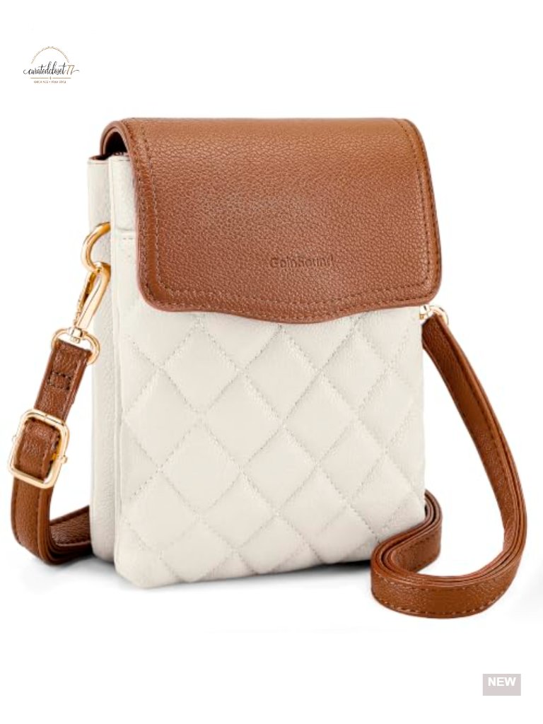 Rfid Blocking Quilted Vegan Leather Small Crossbody Phone Purse With Card Slots